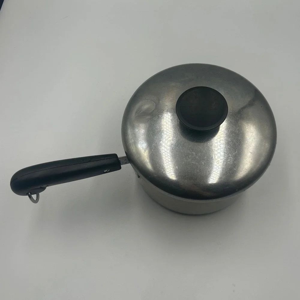 Revere Ware 1 Quart Saucepan with Lid Copper Bottom Stainless Steel Vintage 1801